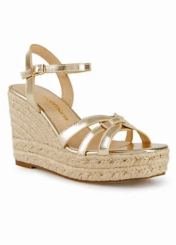 Freemans Gold Wedges with Cut-Out Detail | Grattan