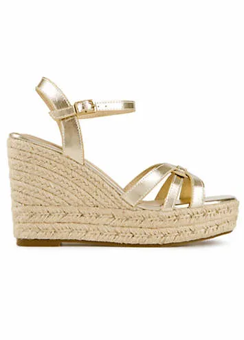 Freemans Gold Wedges with Cut-Out Detail | Grattan