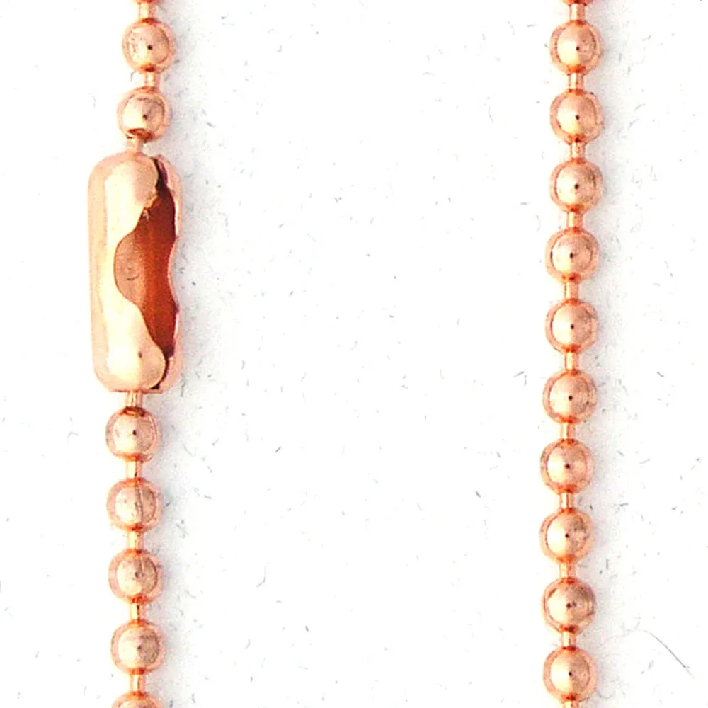 Solid Copper Chain NC24 Fine 2.4 Copper Bead Chain 18 20 24 36 Inch Chain