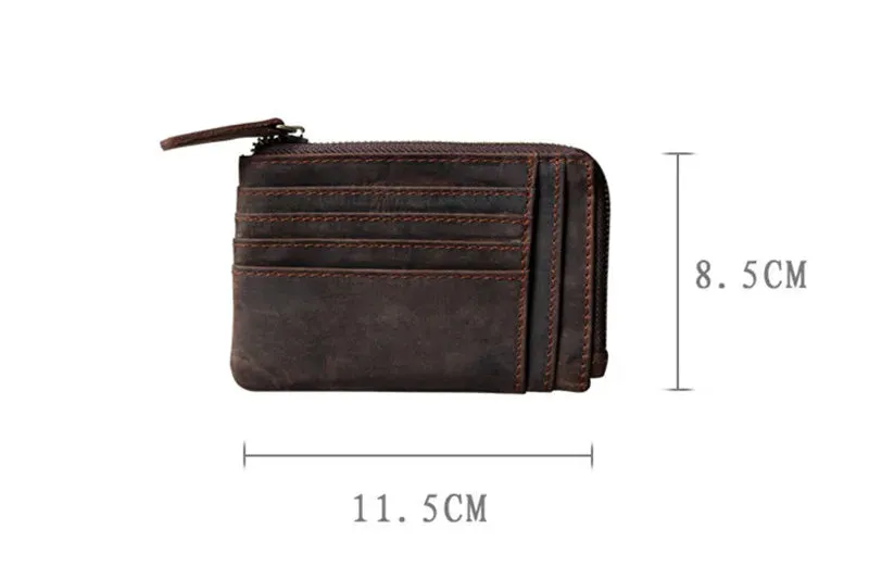 Vintage Cowhide Leather Multi-card Wallet Men Women