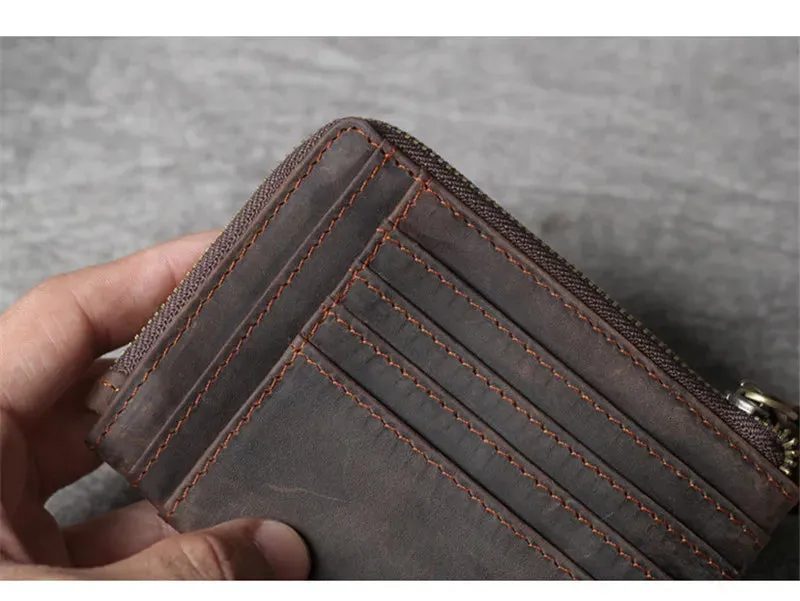 Vintage Cowhide Leather Multi-card Wallet Men Women