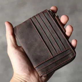 Vintage Cowhide Leather Multi-card Wallet Men Women