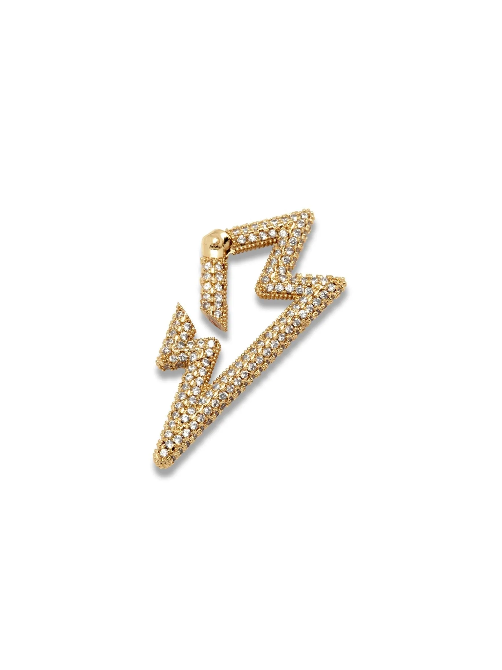 Gold Pavé Lightning Bolt Clicker Clasp