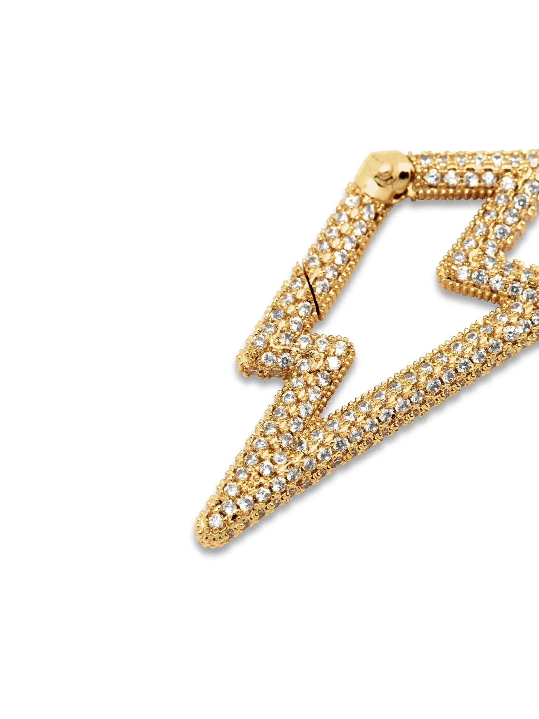 Gold Pavé Lightning Bolt Clicker Clasp