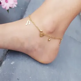 Gold Music Note Anklet