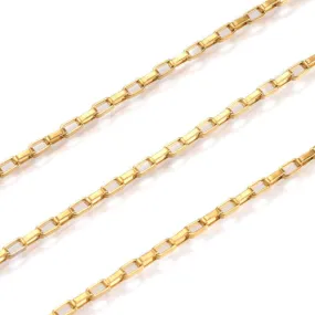 Golden Rectangle 304 Stainless Steel Venetian Box Chain with Open Links (4x2mm)