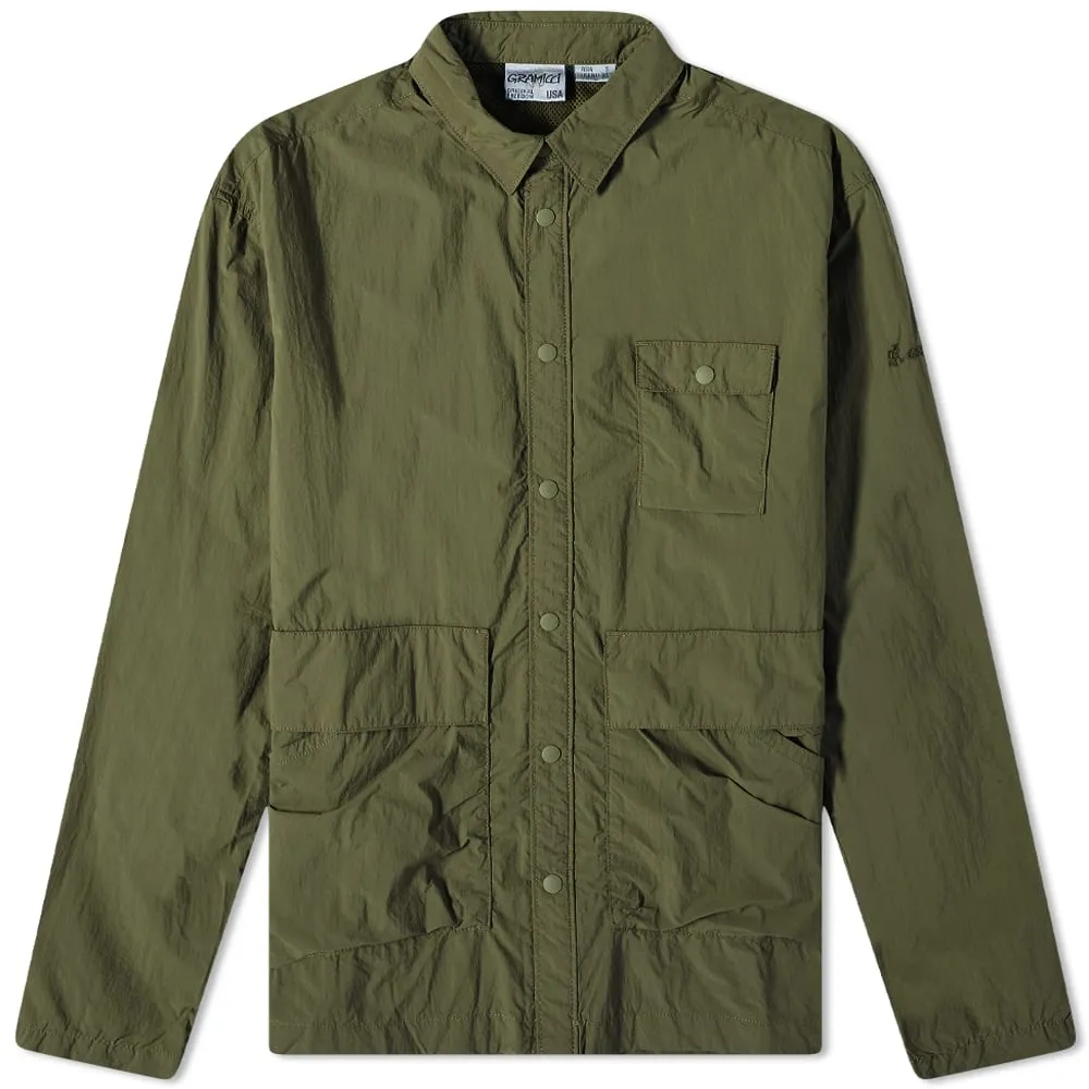 Gramicci Olive Light Nylon Utility Overshirt