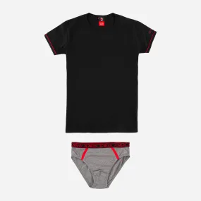 Grey T-Shirt Set + Milan Kids' Slip