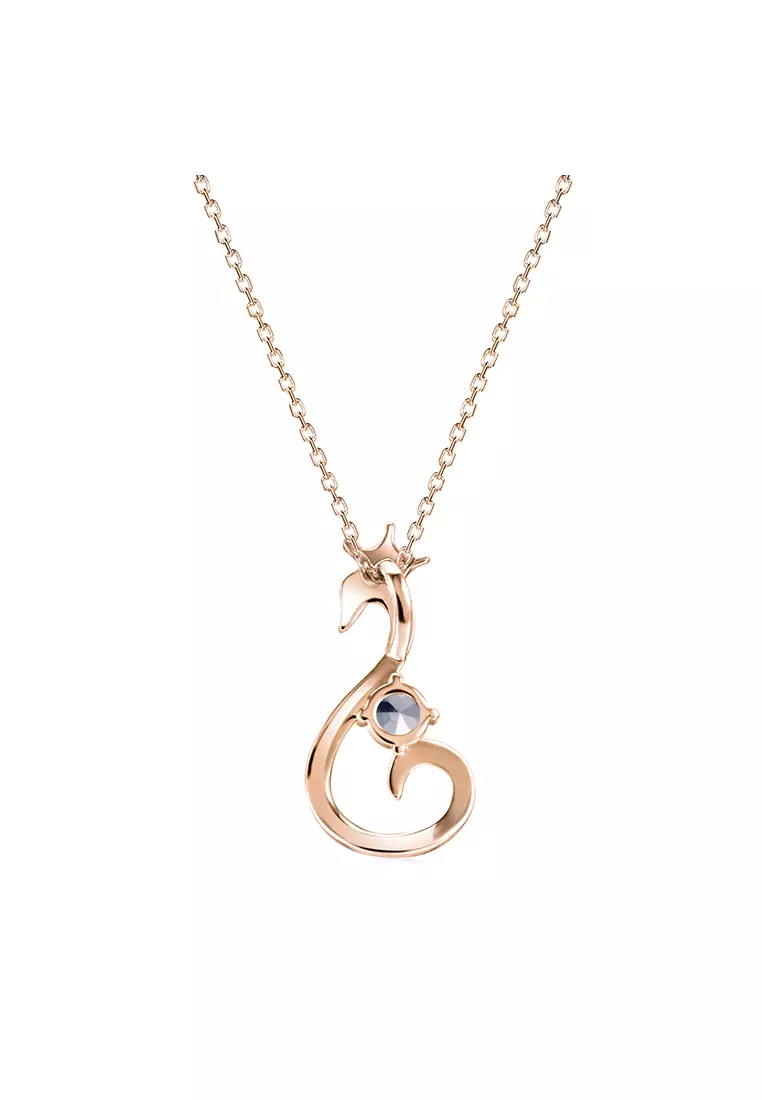 Her Jewellery Her Jewellery Printsessa Swan Alexandrite Pendant (Rose Gold) - Exquisite Lab-Cultivated Alexandrite Gem plated wi