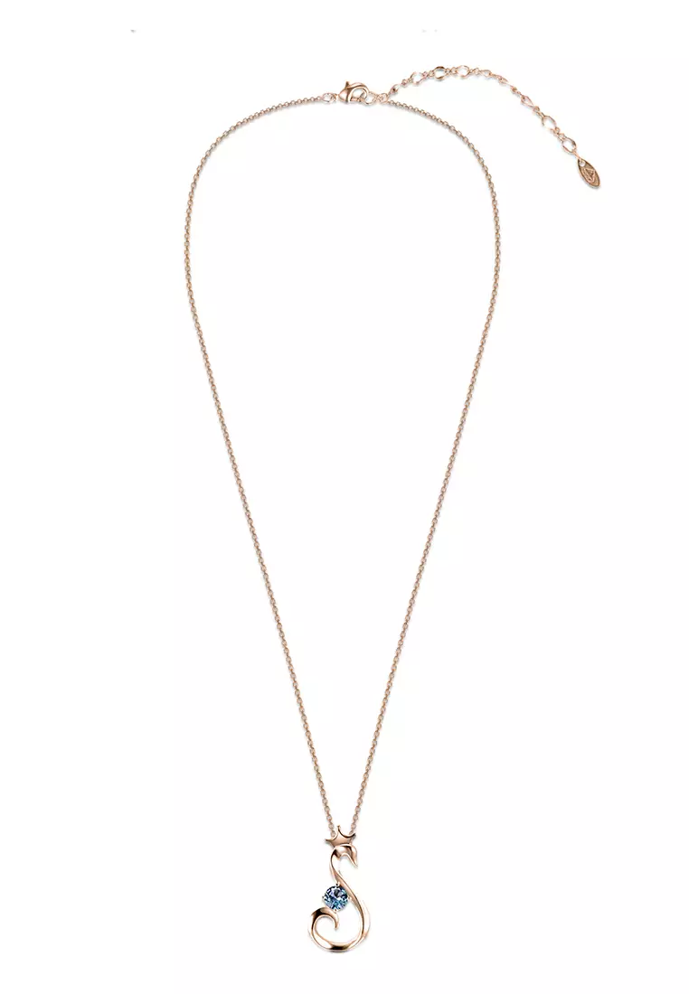 Her Jewellery Her Jewellery Printsessa Swan Alexandrite Pendant (Rose Gold) - Exquisite Lab-Cultivated Alexandrite Gem plated wi