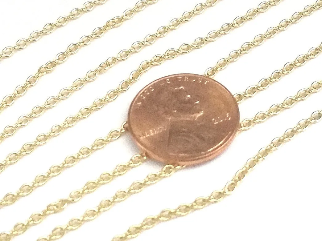 Premium Gold Stainless Chain, 2mm Thick, Spool of 50 Meters