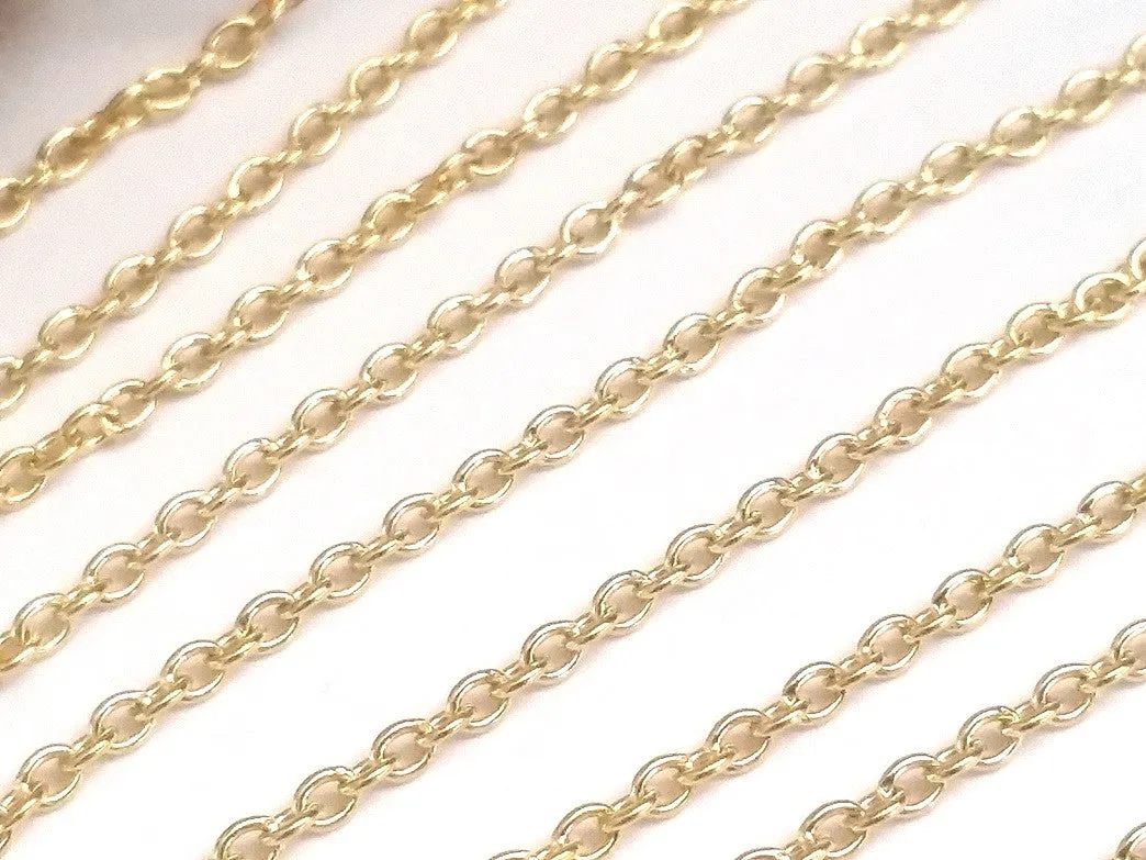 Premium Gold Stainless Chain, 2mm Thick, Spool of 50 Meters