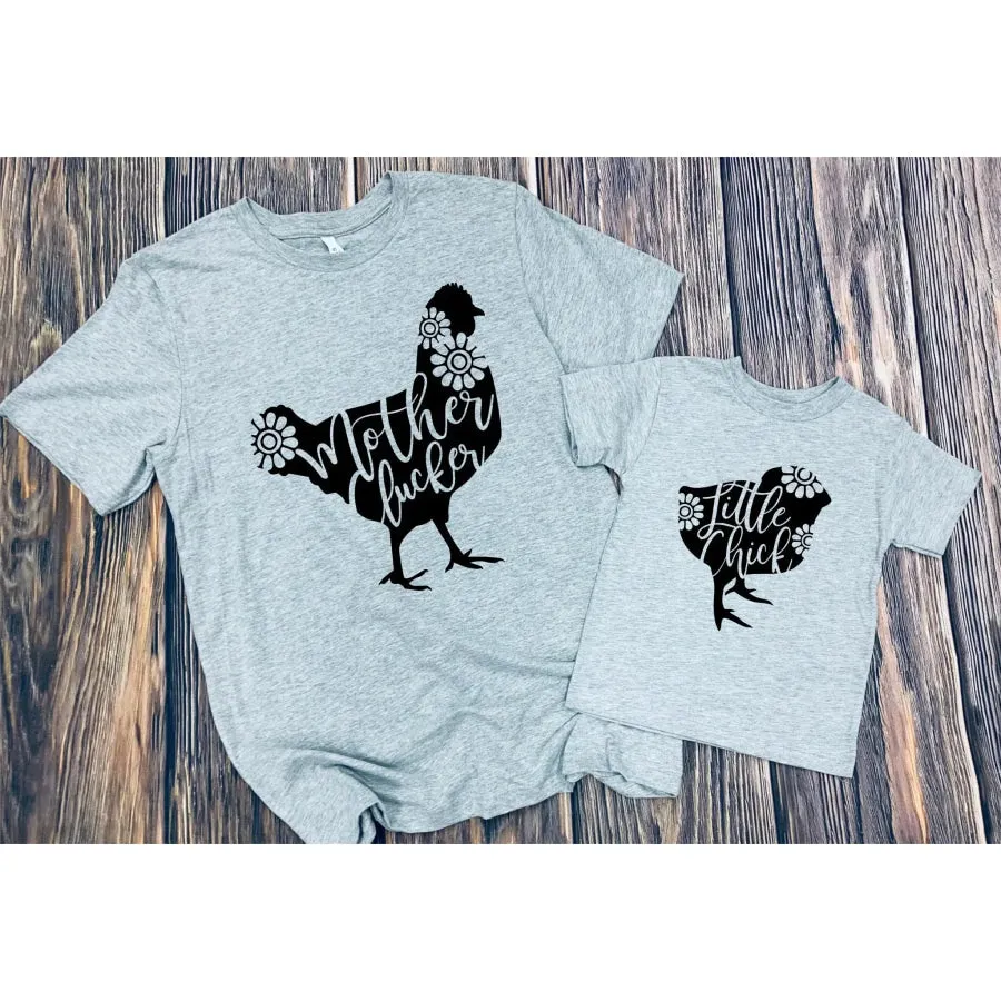 Humorous Graphic Tees - Mother Clucker/Little Chick