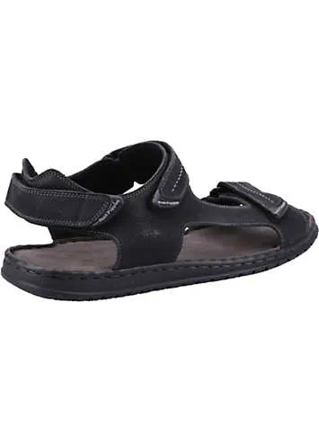 Hush Puppies Black Neville Strap Sandals Kaleidoscope