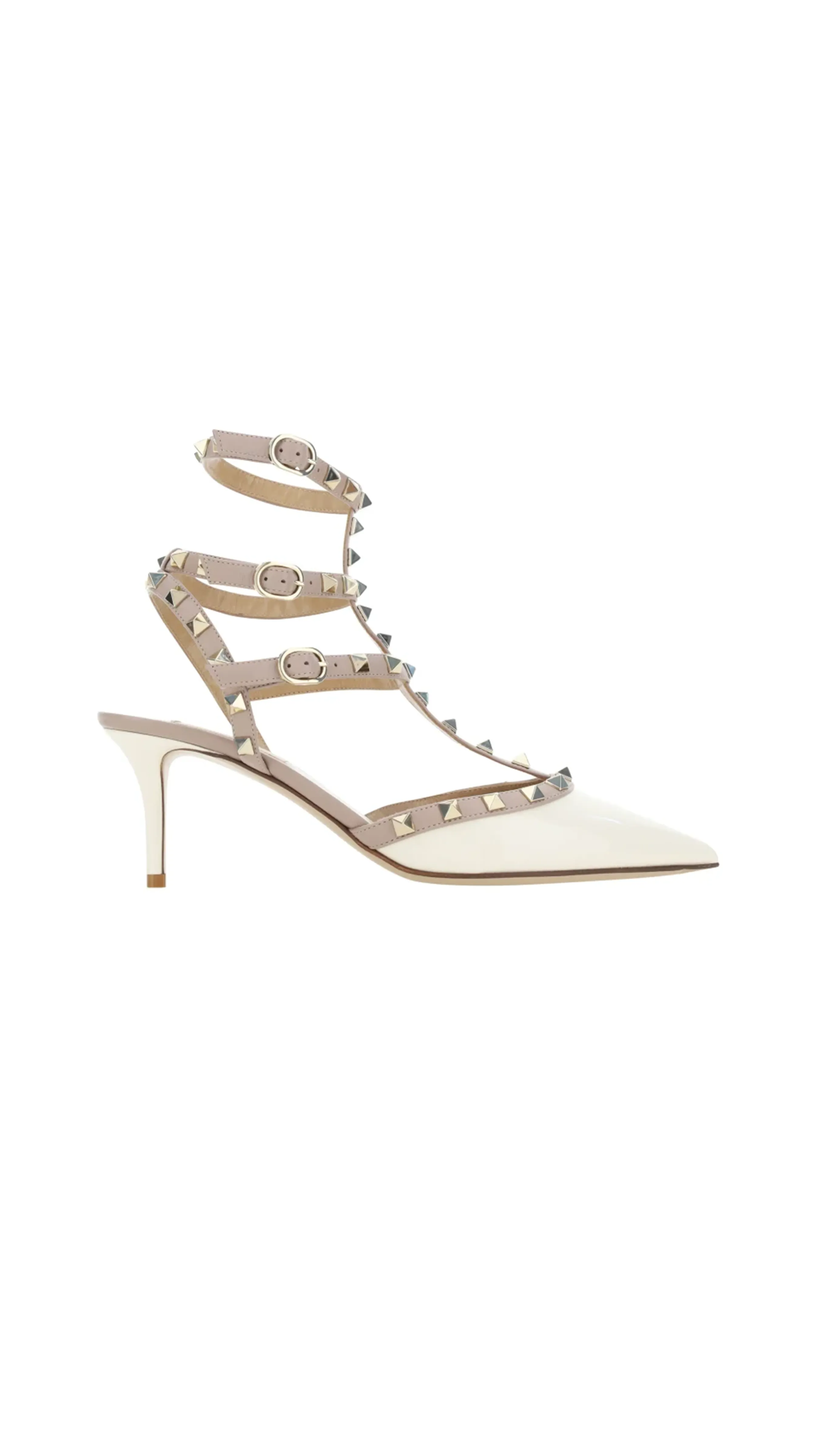 Ivory Rockstud Ankle Strap