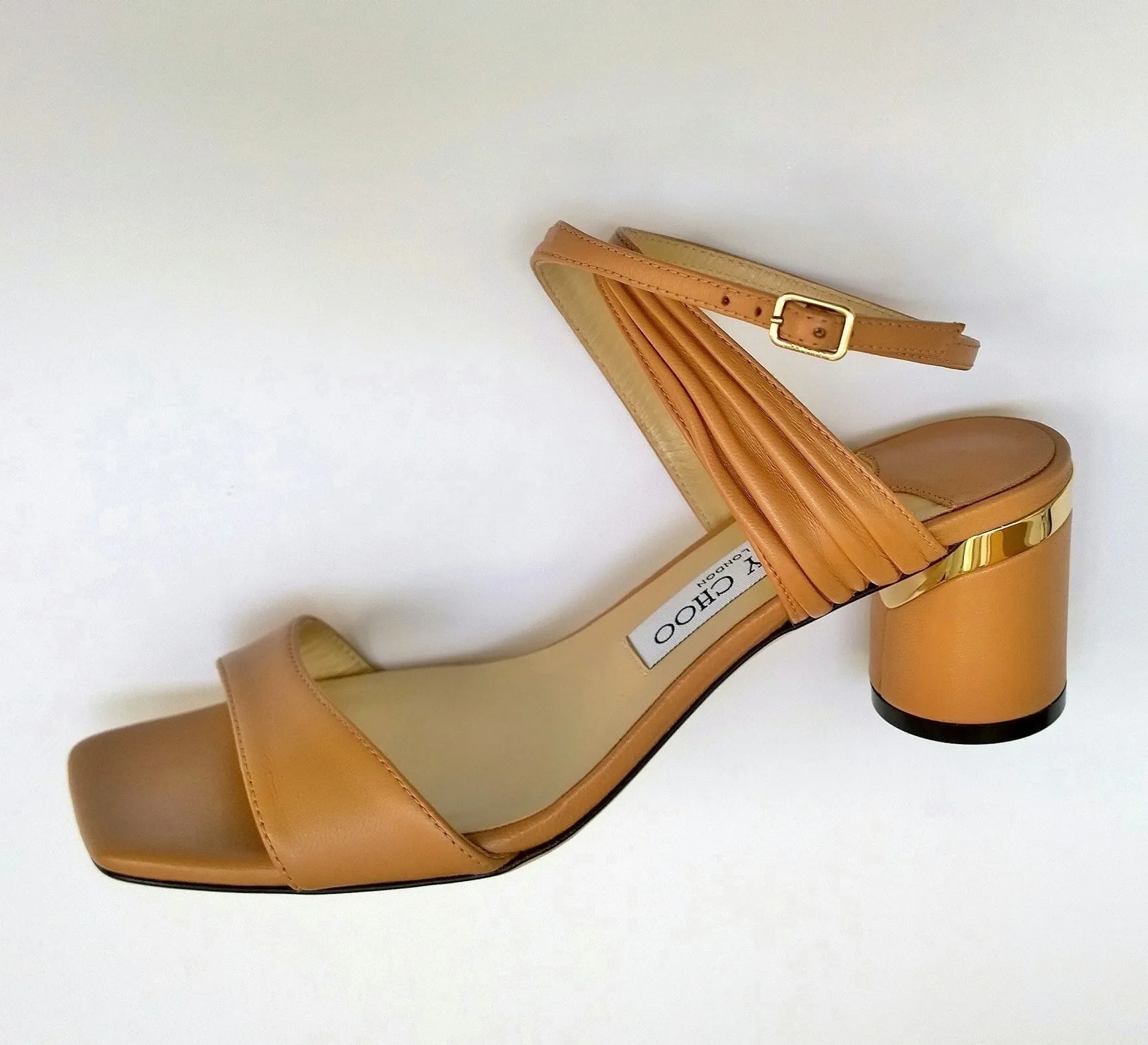 Caramel Brown Jimmy Choo Jago 60 Ankle Strap Sandals