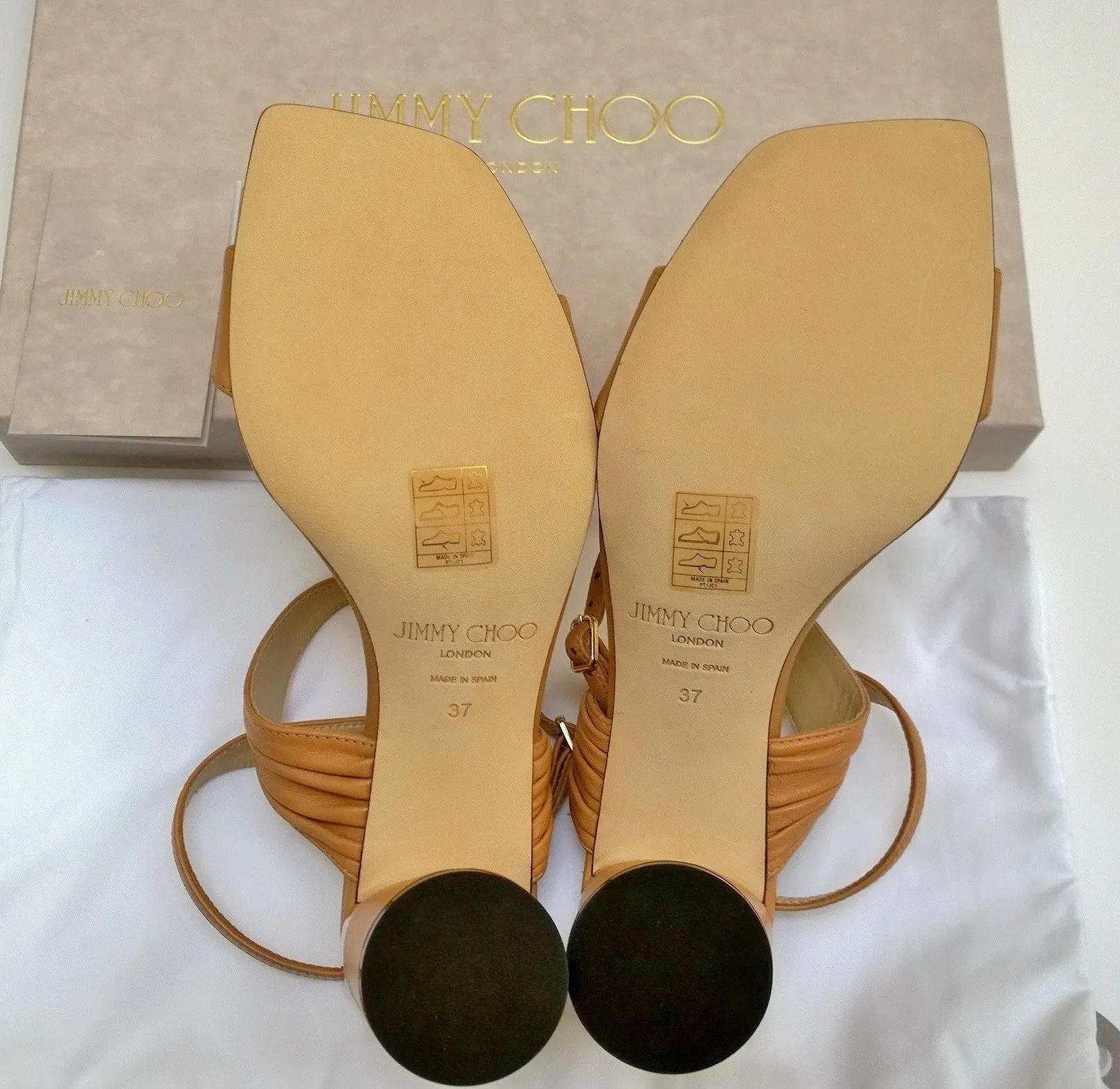 Caramel Brown Jimmy Choo Jago 60 Ankle Strap Sandals