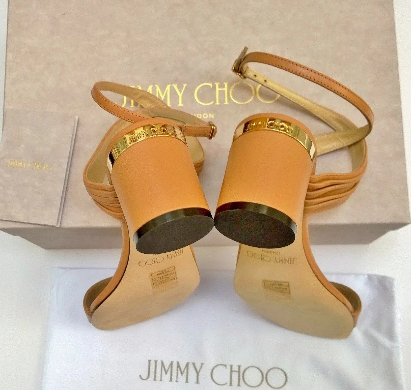 Caramel Brown Jimmy Choo Jago 60 Ankle Strap Sandals