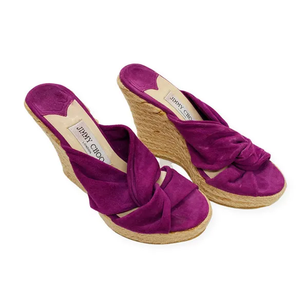 Jimmy Choo Purple Suede Wedges