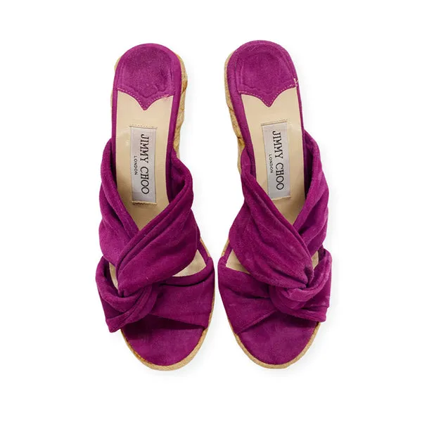 Jimmy Choo Purple Suede Wedges