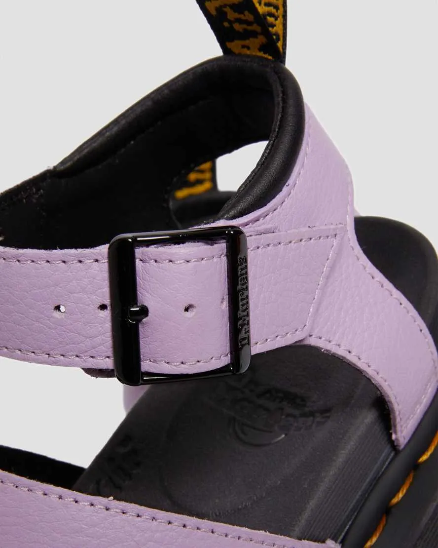 Lilac Pisa Leather Strap Sandals