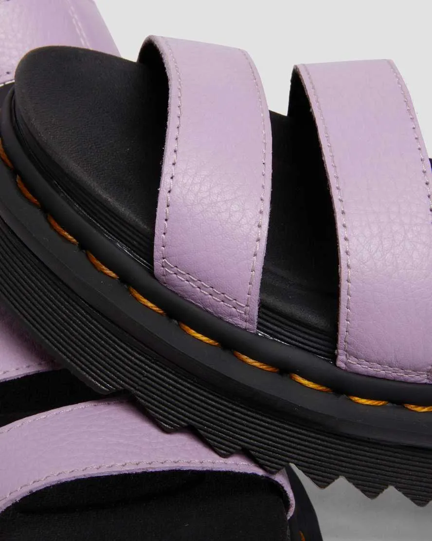 Lilac Pisa Leather Strap Sandals