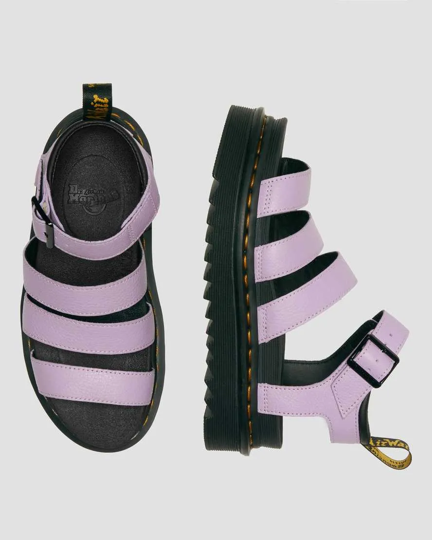 Lilac Pisa Leather Strap Sandals