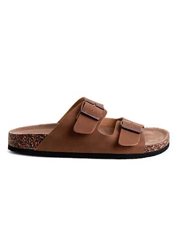 Linzi Newport Mocha Double Buckle Sandals