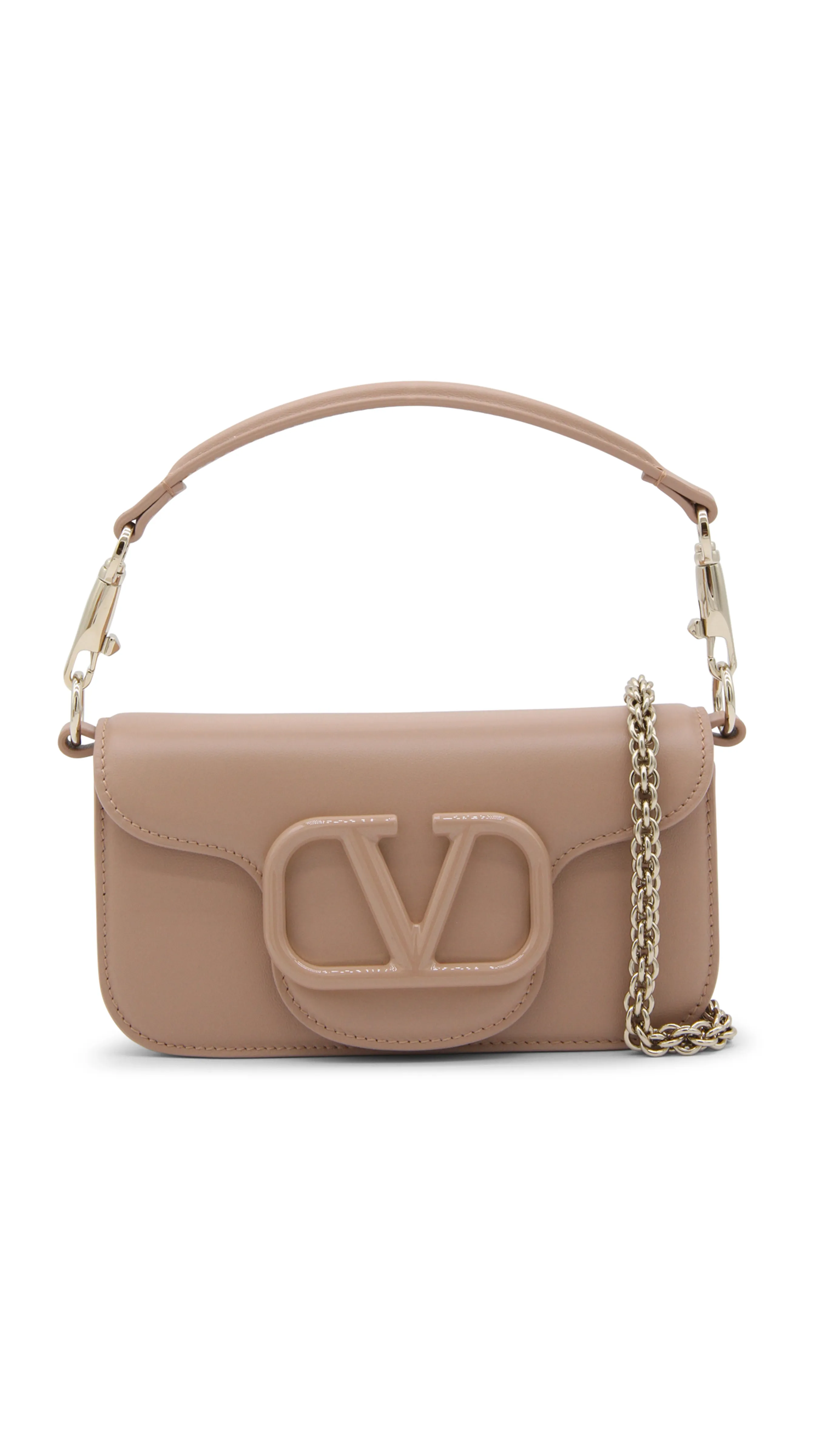 Locò Calfskin Shoulder Bag Rose Cannelle