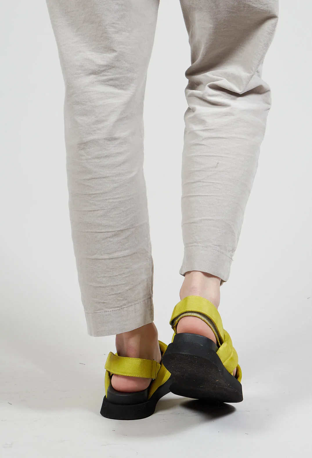 London Yellow Crossover Strap Sandals