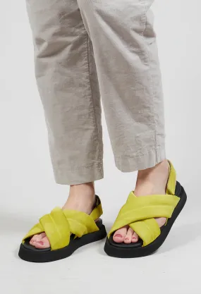 London Yellow Crossover Strap Sandals