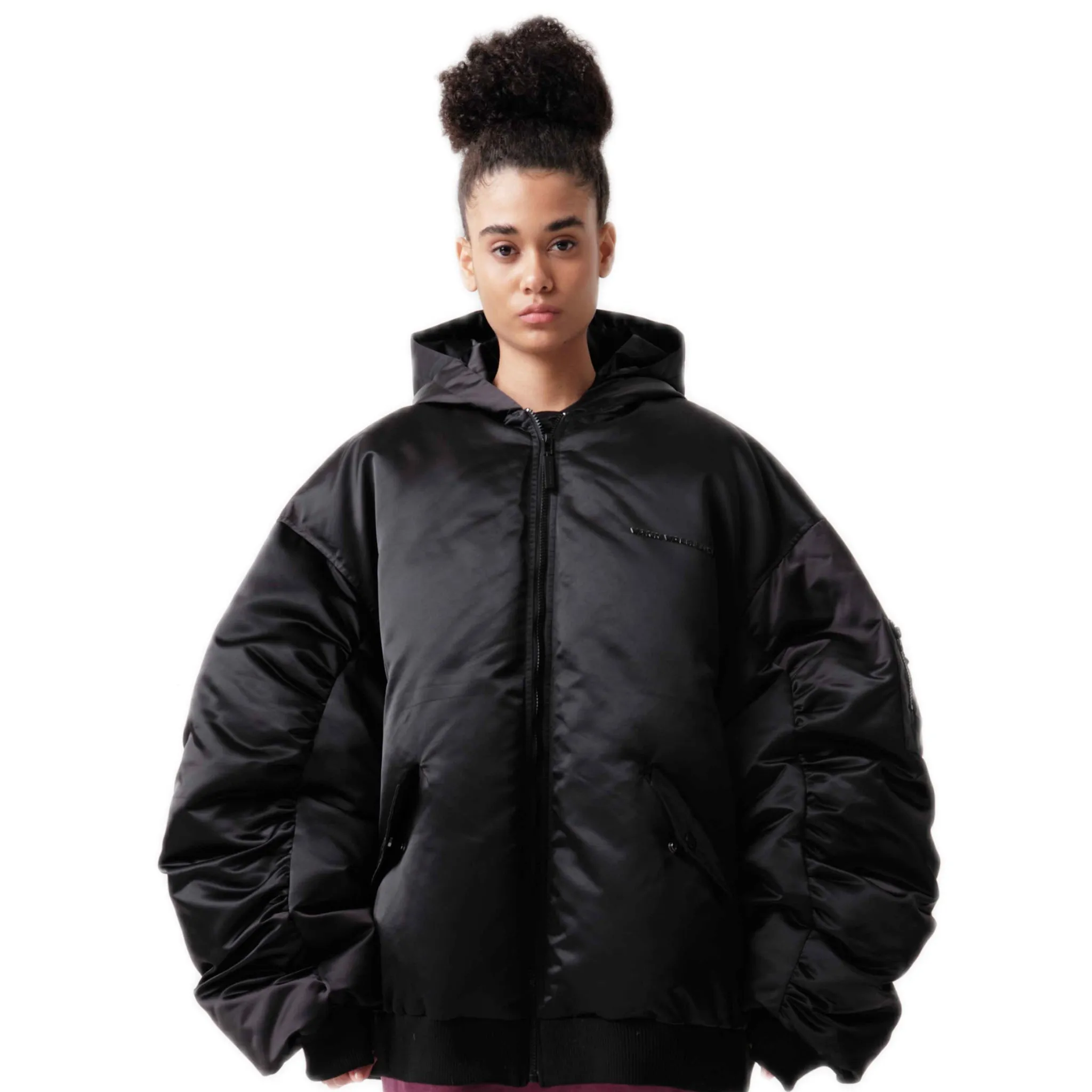 Loose Fit Hooded Down Jacket-