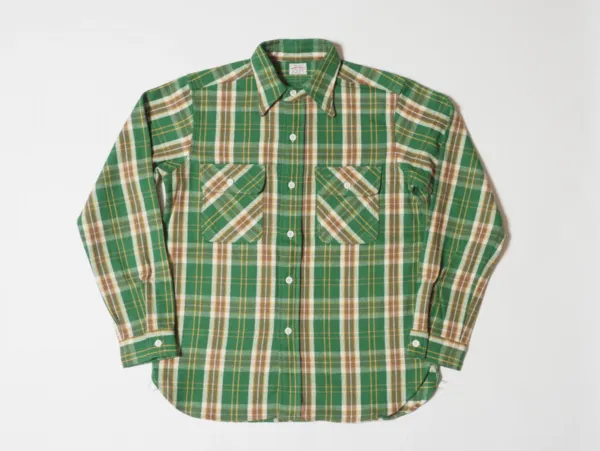 Lot 3104 Flannel Shirts Pattern C - Green Washed