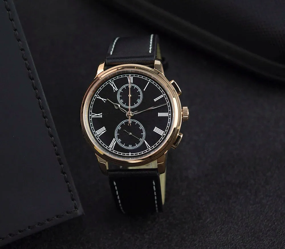 Luxury Quartz Chronograph Wristwatch with Sapphire Glass