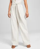 Modern Macy's Linen Paperbag Pants for Women