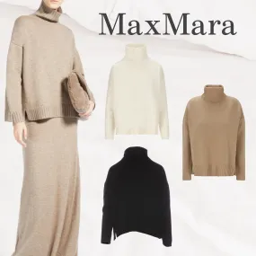 MaxMara Unisex Blended U-Neck Long Sleeves