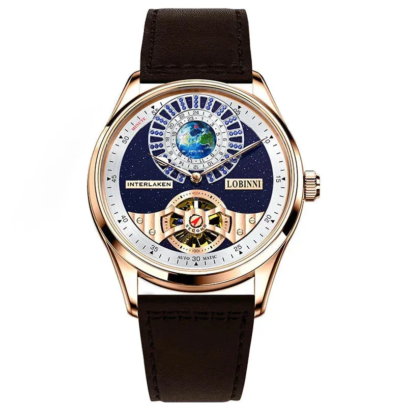 Classic Tourbillon Automatic Watch with Sapphire Glass for Men