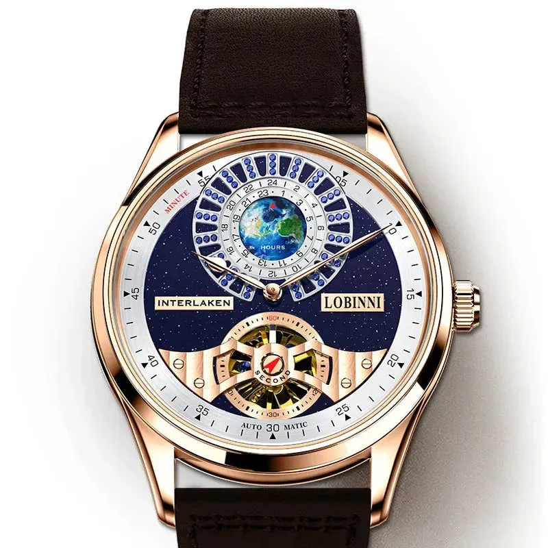 Classic Tourbillon Automatic Watch with Sapphire Glass for Men