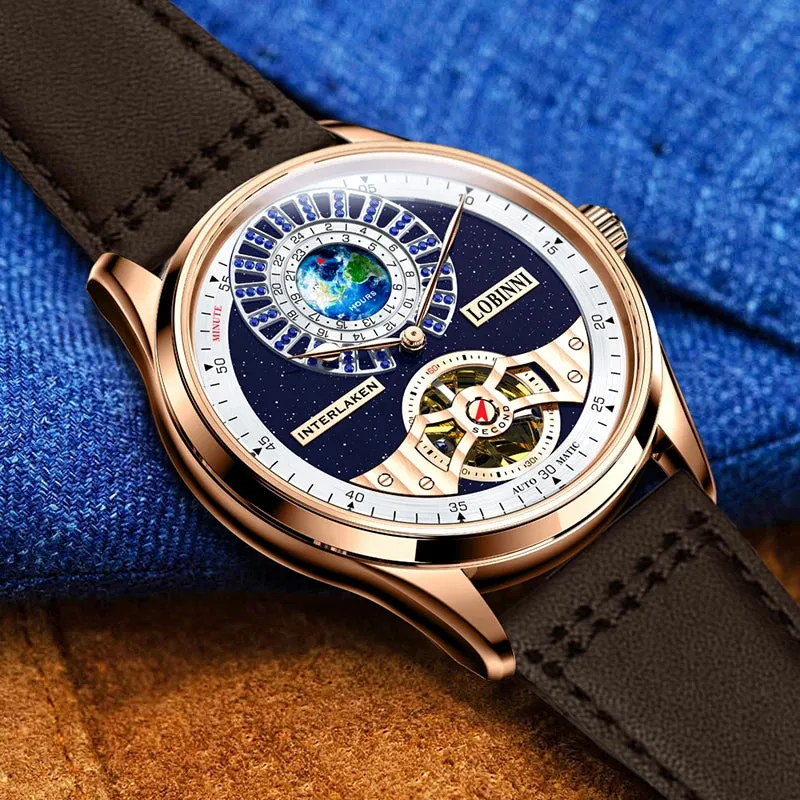 Classic Tourbillon Automatic Watch with Sapphire Glass for Men