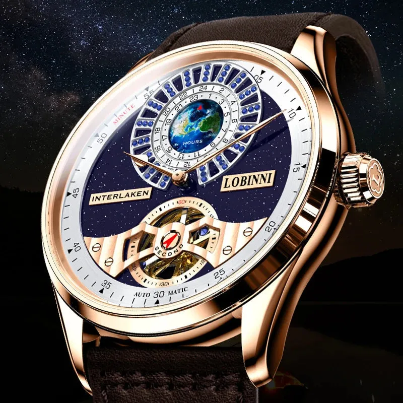 Classic Tourbillon Automatic Watch with Sapphire Glass for Men