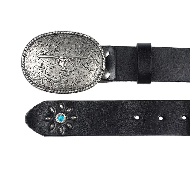 Luxury Hip-Hop Genuine Leather Rivet Waist Belt