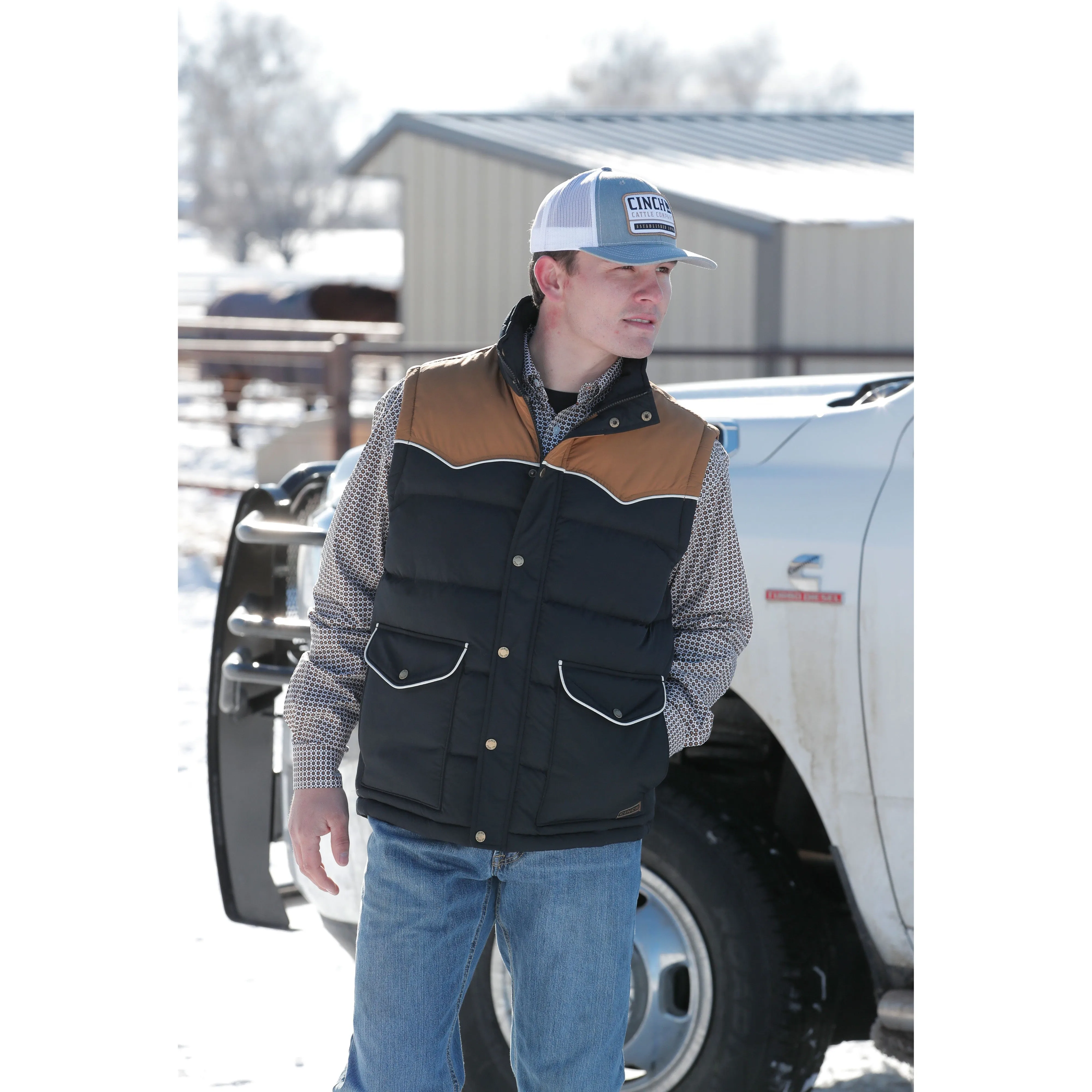 Men's Black Quilted Vest