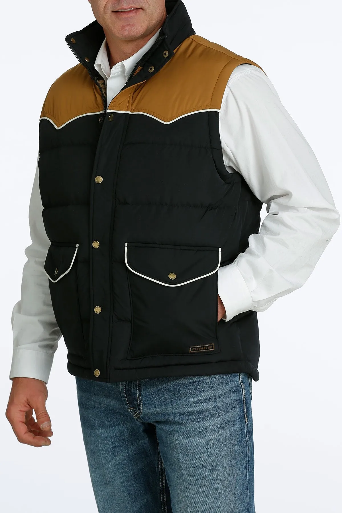 Men's Black Quilted Vest