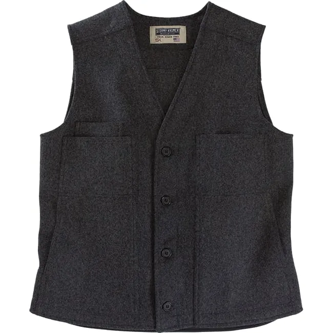 Men's The Button Vest in Charcoal - MD