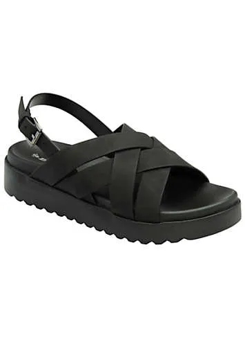 Dunlop Milan Black Chunky Strap Sandals Look Again