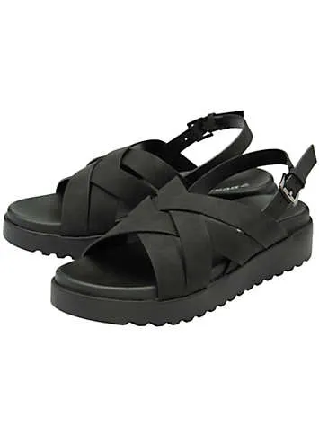 Dunlop Milan Black Chunky Strap Sandals Look Again