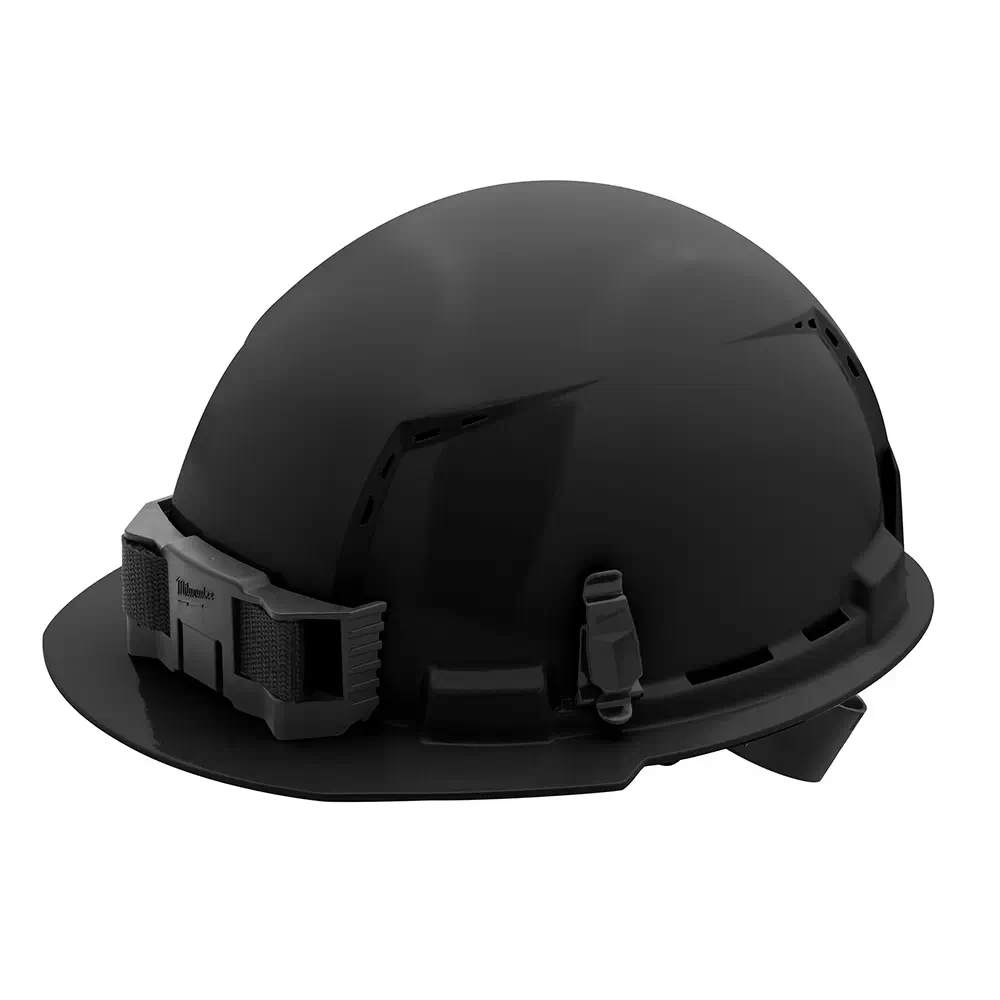 Milwaukee 48-73-1210 Black Front Brim Vented Hard Hat w/4pt Ratcheting Suspension – Type 1, Class C
