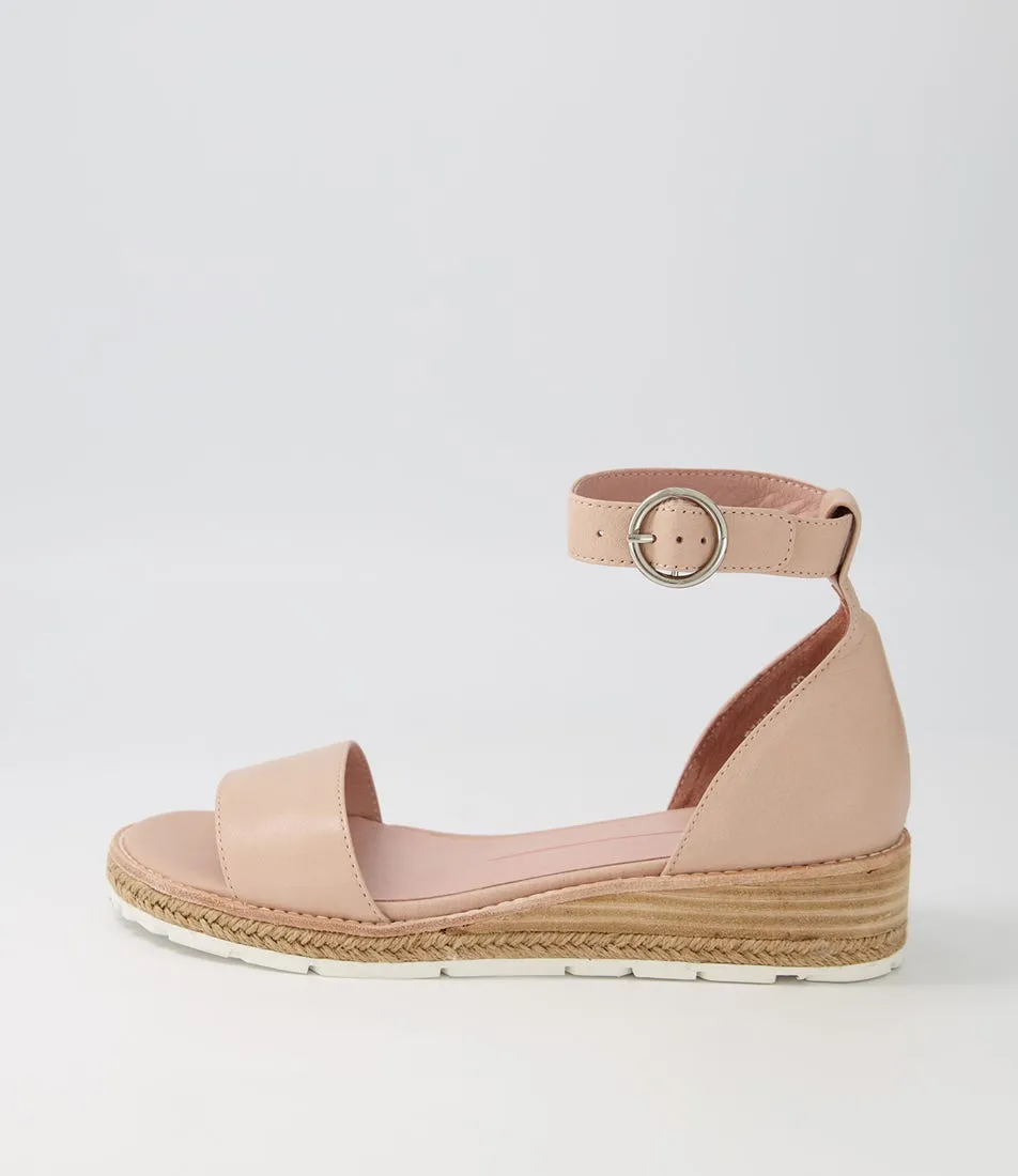 MOLLINI Dark Nude Leather Wedges - Biki