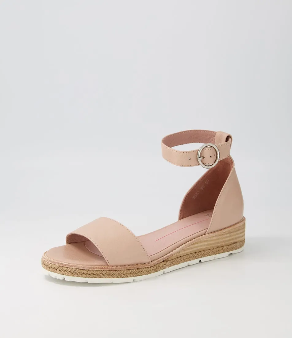 MOLLINI Dark Nude Leather Wedges - Biki