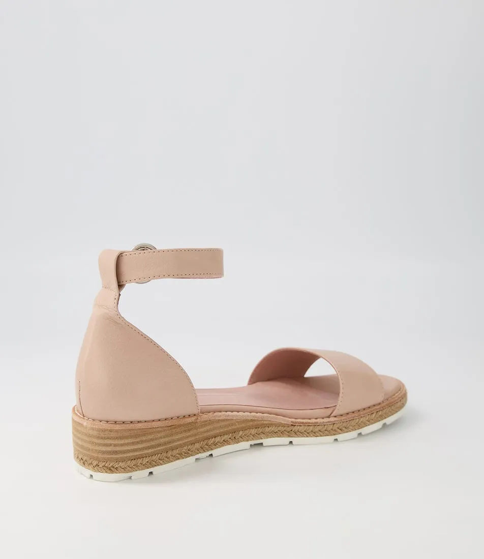 MOLLINI Dark Nude Leather Wedges - Biki